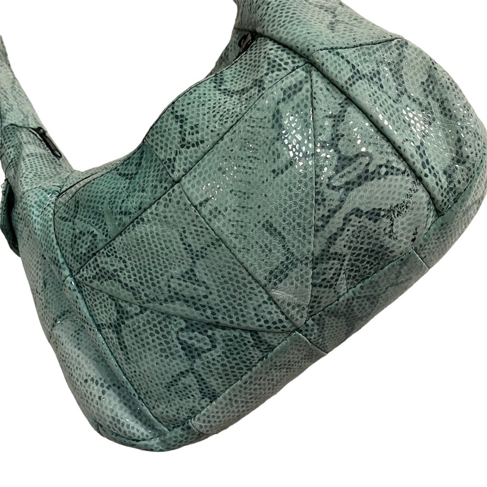 Mint Snakeskin Print Hobo Bag w Silver Sprinkle of Shimmering Fairy Dust Perfect